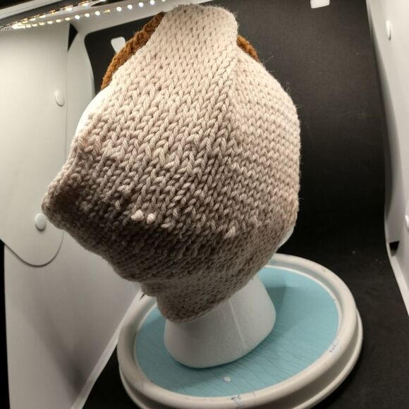 Hand Crafted Unisex Knit Hat Brown Twist Knot Earwarmer Headband Turban Style - Picture 4 of 7